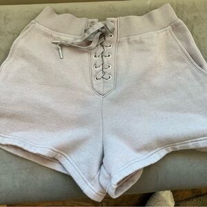 Victoria's Secret Light Gray Lace-Up High Waist Shorts